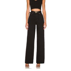 Lovers + Friends Lennon Super High Rise Loose Wide Leg in Serenata Black Size 31